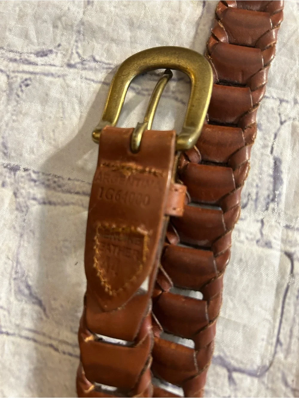 FULL GRAIN COWHIDE LEATHER WOVEN BRAIDED SIZE 34 & THIN BROWN LEATHER WOVEN 44